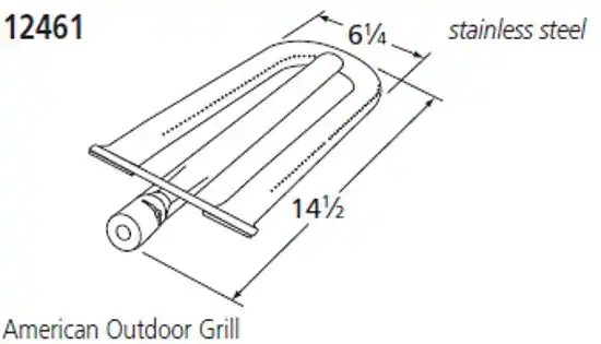 12461 6 1/4 stainless steel 14 1/2 American Outdoor Grill