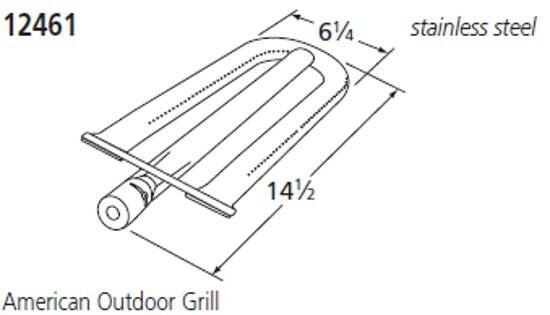 12461 6 1/4 stainless steel 14 1/2 American Outdoor Grill