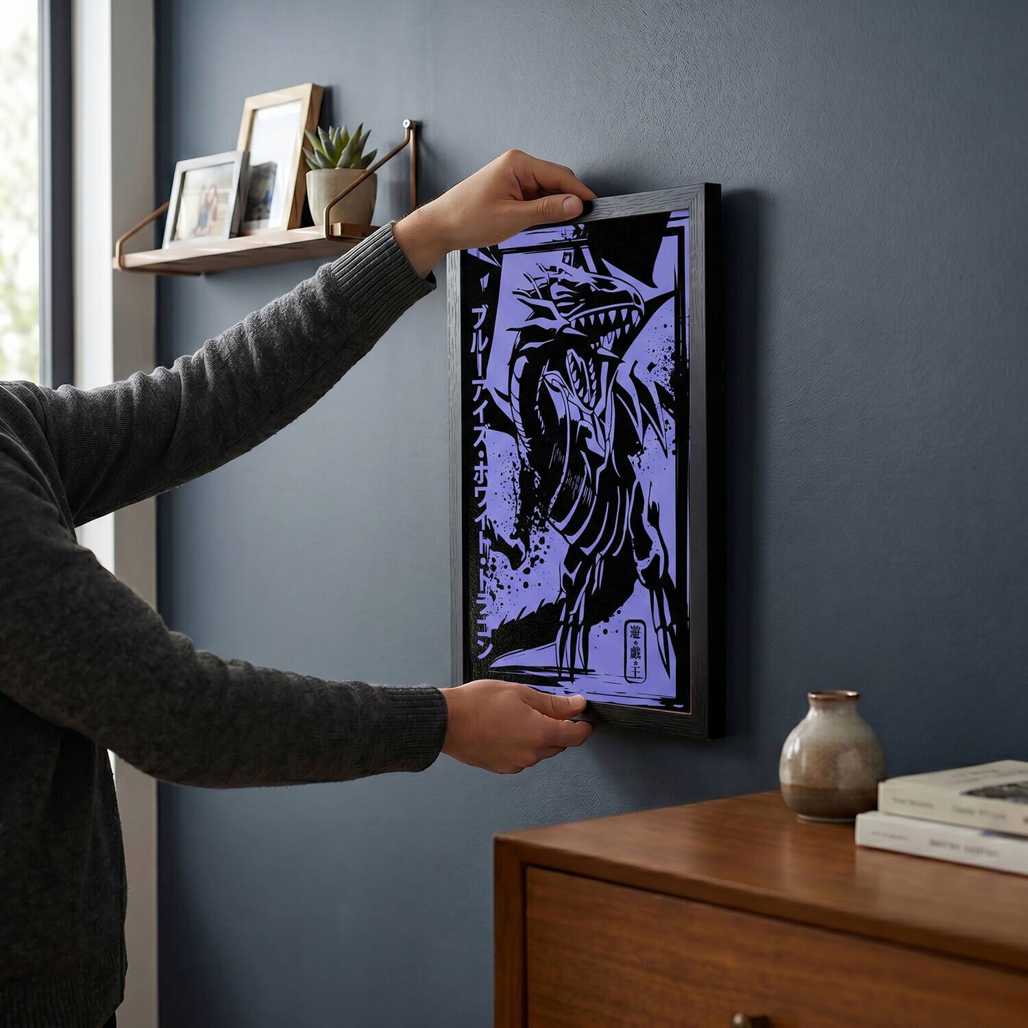 Alt View 3. PopMarket - Yu-Gi-Oh! - Blue-Eyes White Dragon - 11x17 Framed Gel Coat - Multicolor.