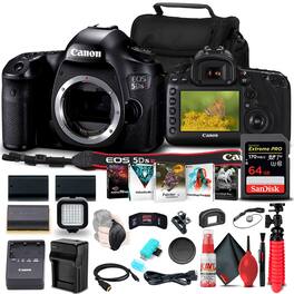 Canon - EOS 5DS R DSLR Camera (Body Only) (0582C002) + 64GB Card + More Bundle (International Version)