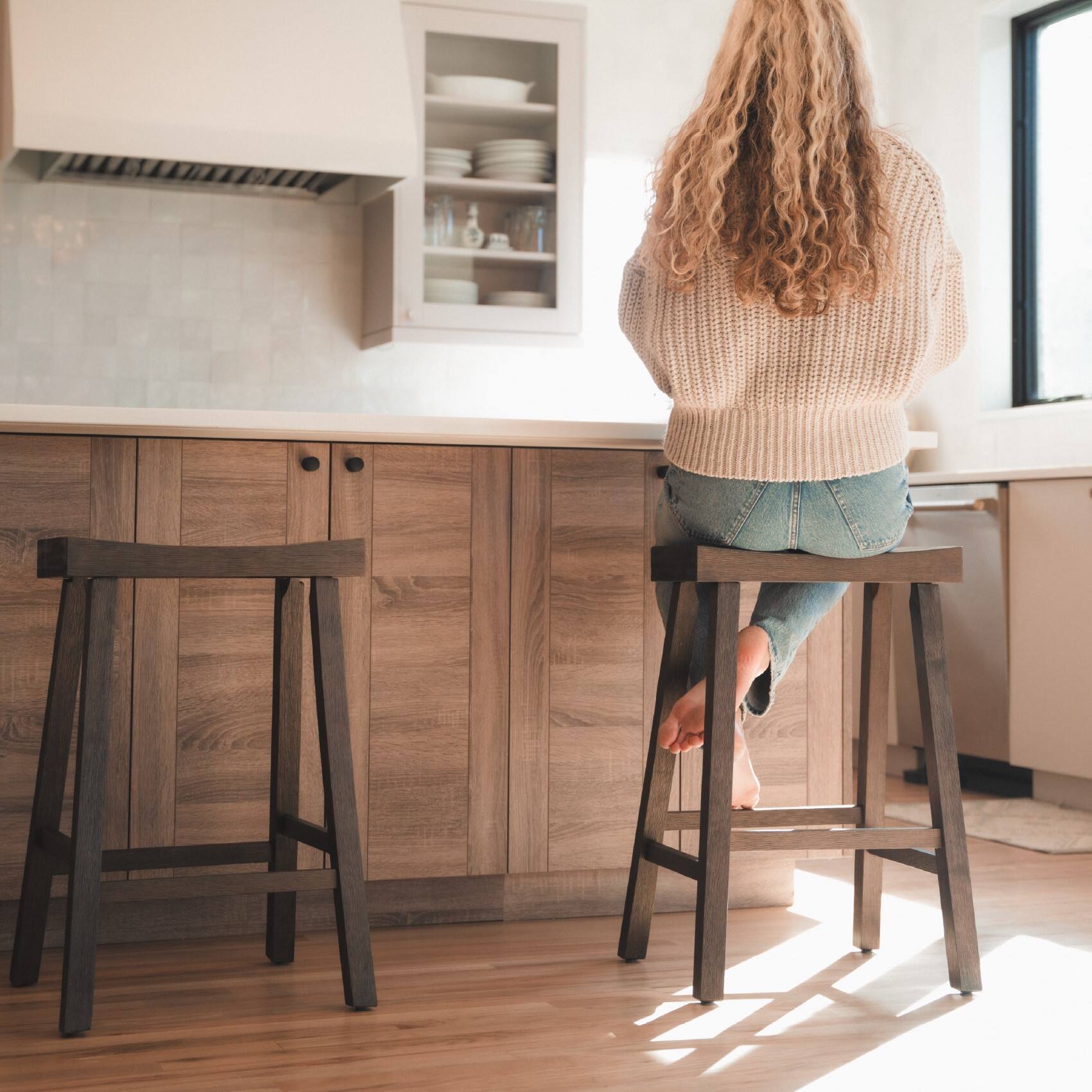 Alt View 1. Maven Lane - 27" Vincent Counter Stool in Antiqued Brown Finish - Antiqued Brown.