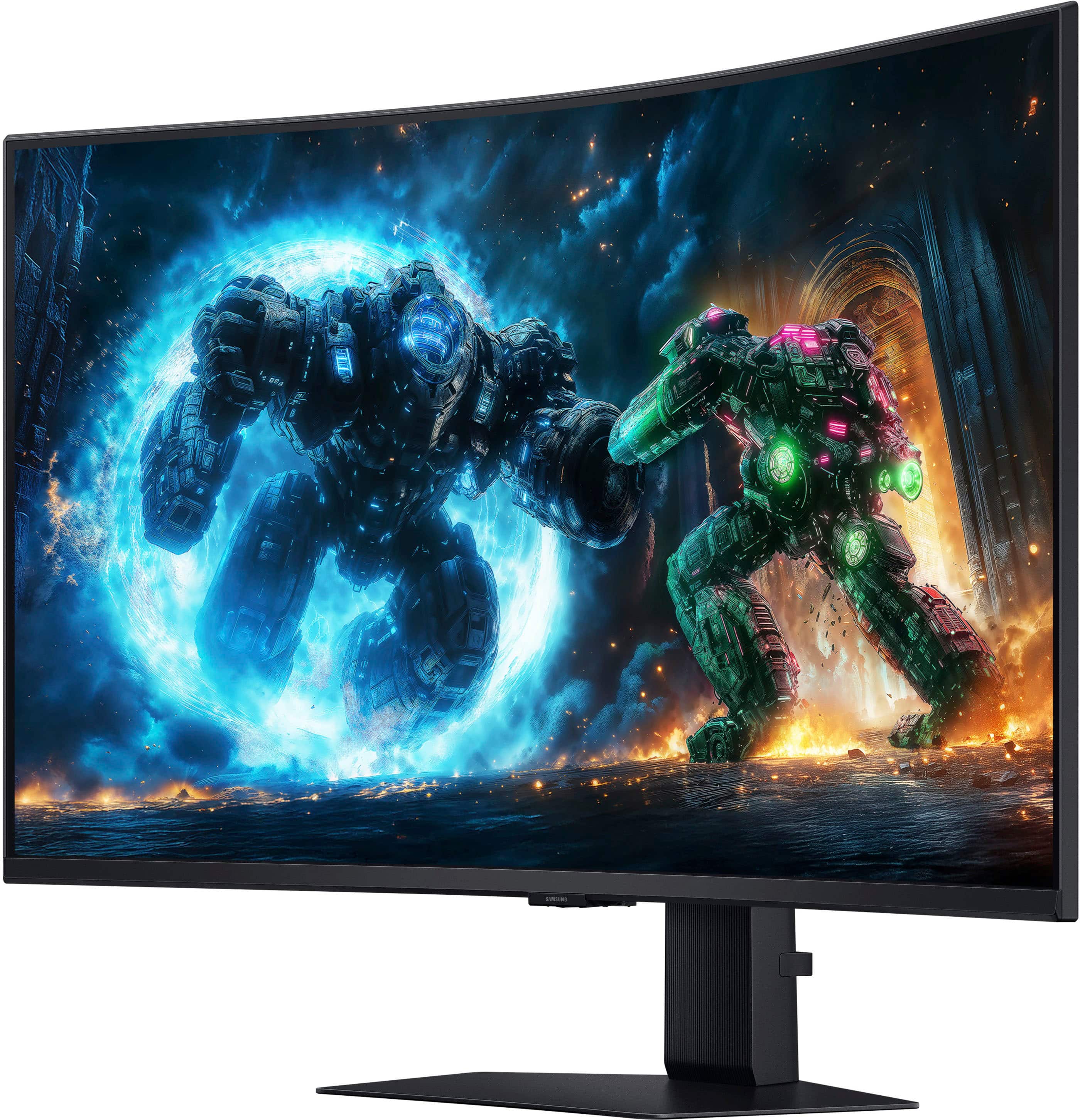 Alt View 16. Samsung - 37" Odyssey G75F 4K 165Hz 1ms AMD FreeSync Prem Pro Curved Gaming Monitor with HDR 600 (DisplayPort, HDMI) - Black.
