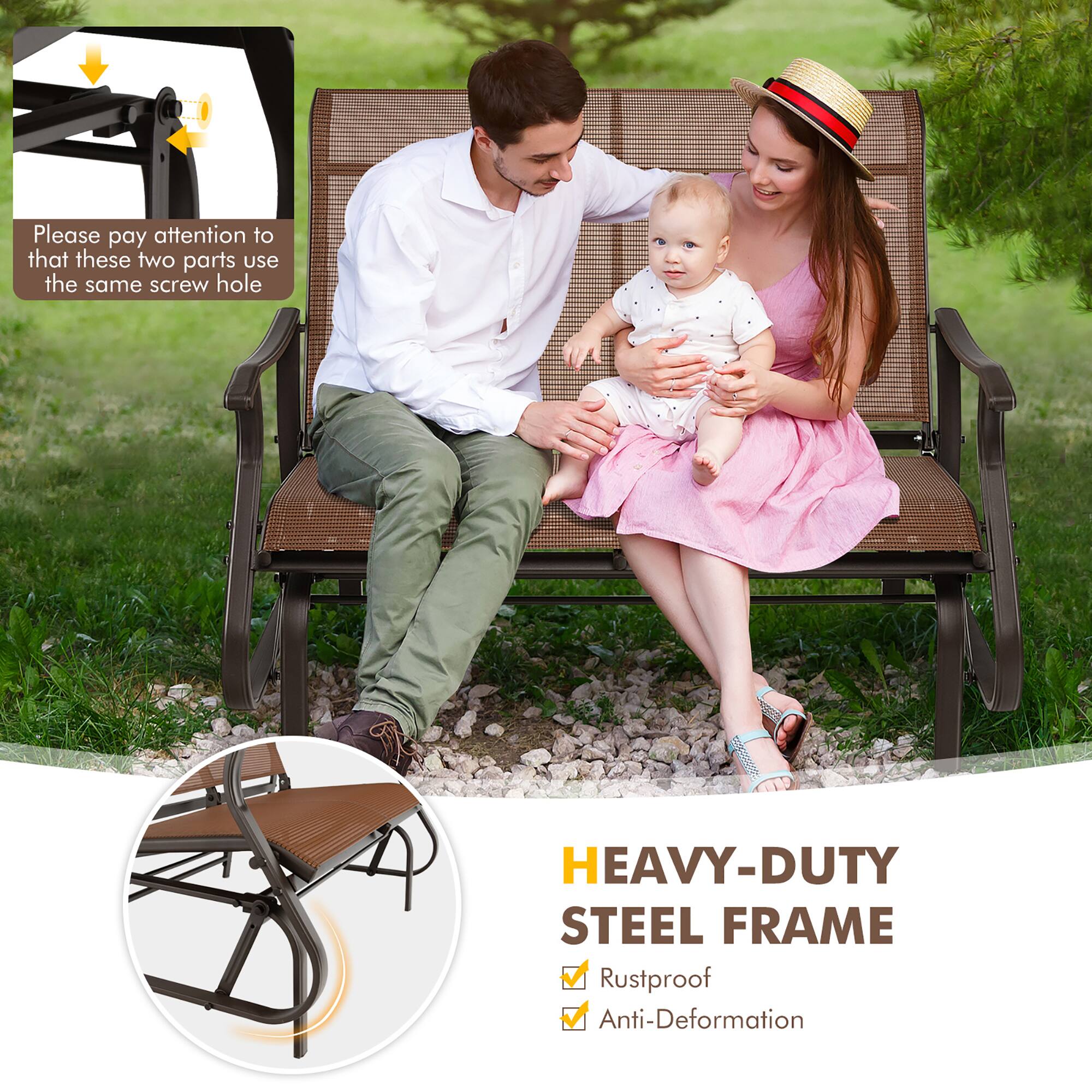 Please pay attention to that these two parts use the same screw hole

HEAVY-DUTY STEEL FRAME
- Rustproof
- Anti-Deformation