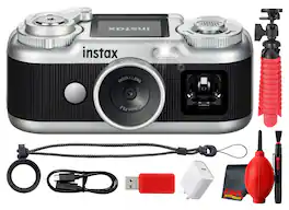 Fujifilm - instax Pal 2 Digital Camera Black Compact Bluetooth Bundle - Blue