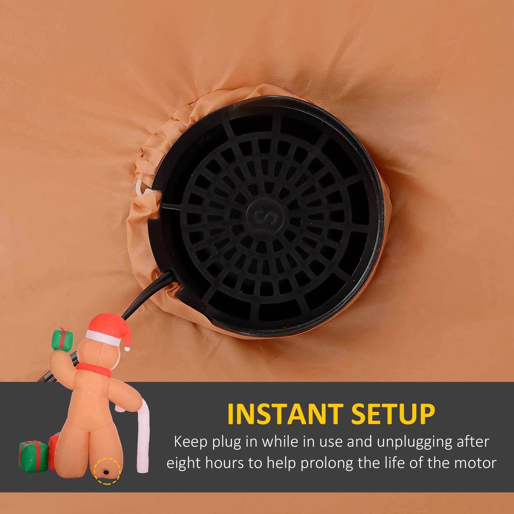 INSTANT SETUP: Keep plug in while in use and unplugging after eight hours to help prolong the life of the motor.