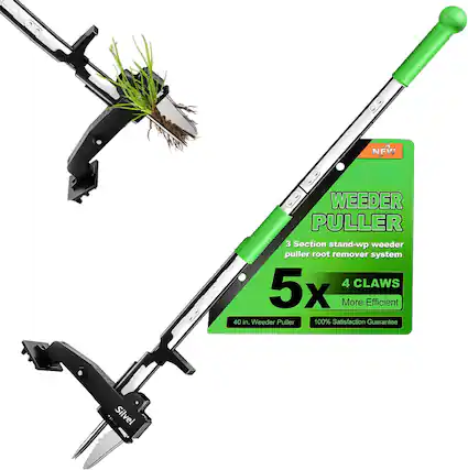 Front. Silvel - SILVEL Stand Up Weeder Puller, 4-Claws Gardening Weeding Tools for Garden/Lawn/Patio/Farm Use - Green.