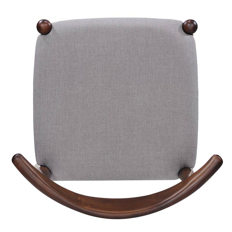 Alt View 4. HTUTWOO - Set of 2 Rubberwood Dining Chairs - Ergonomic Backrest, Comfort Cushions, Dining Room Kitchen Living Room - Light Gray Walnut.