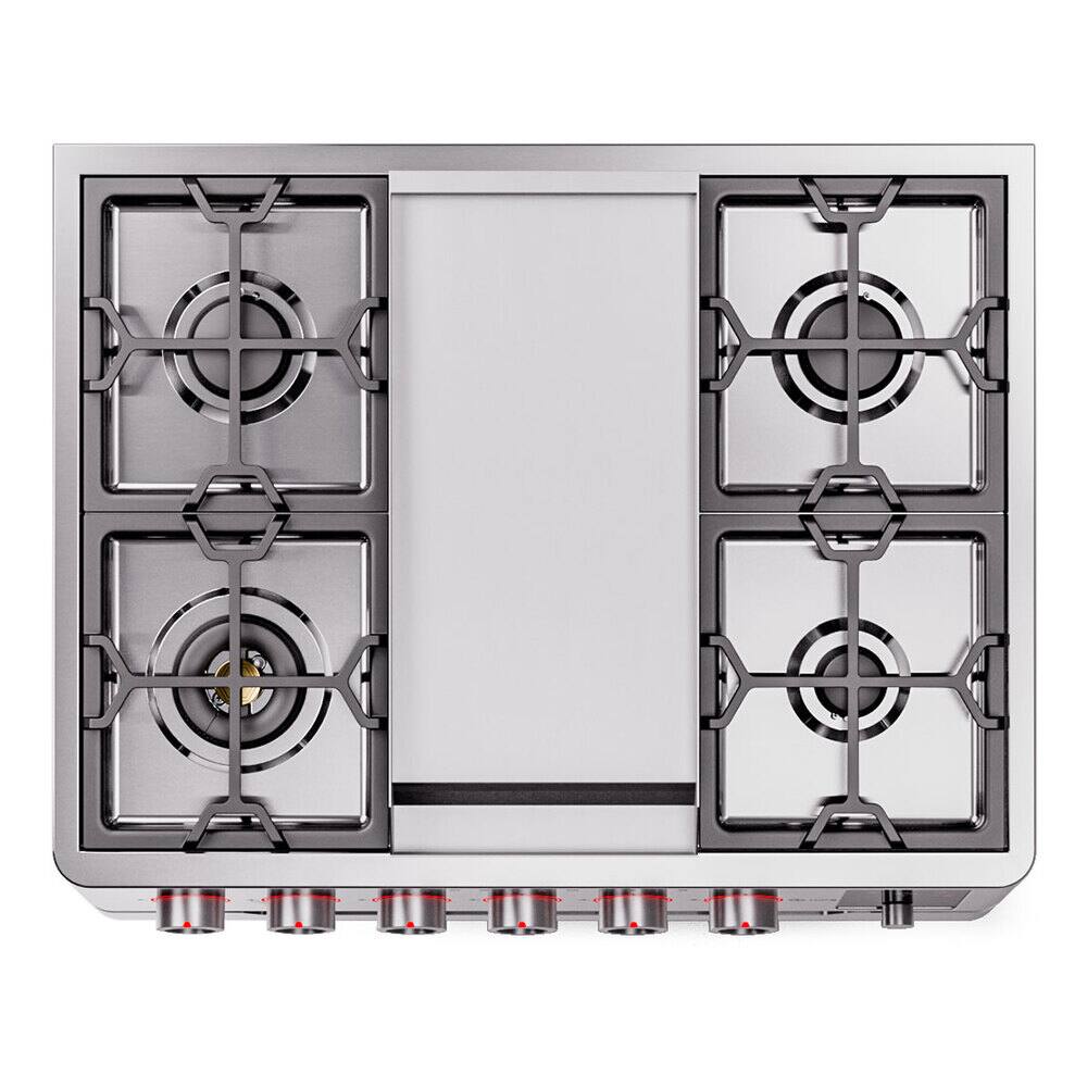 Alt View 8. ILVE - ILVE Nostalgie II 48 inch Induction Range with 6 Induction Elements (White) - White.
