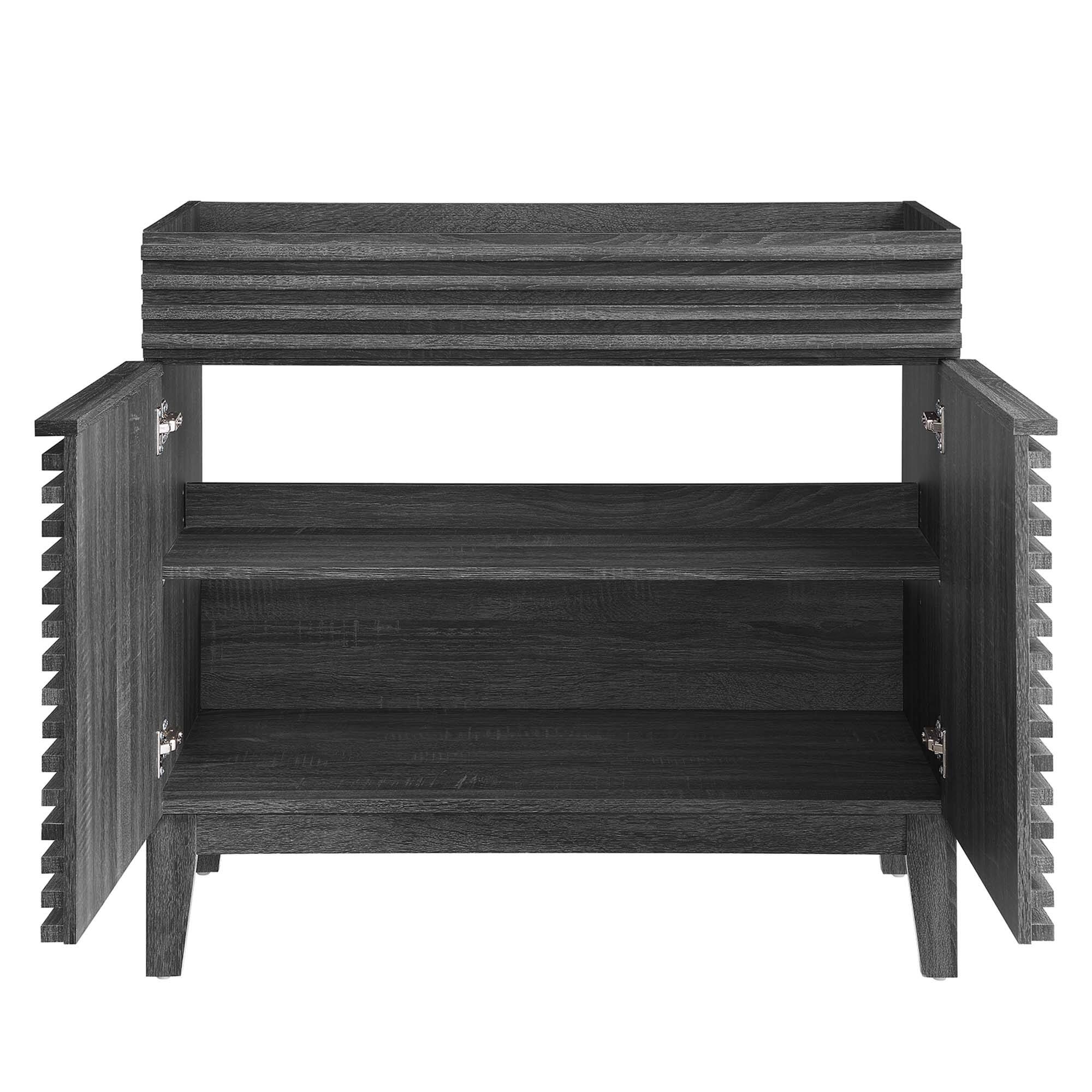 Alt View 4. Modway - Render 30" and 36" Bathroom Cabinets Basin Not Included by Modway - Charcoal.