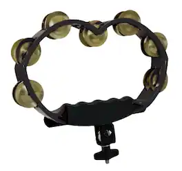 Tycoon Percussion - Drum-Set Mountable Tambourine, Durable Plastic Frame, Plated Steel Jingles, Includes Mounting Bracket, Drum Kits