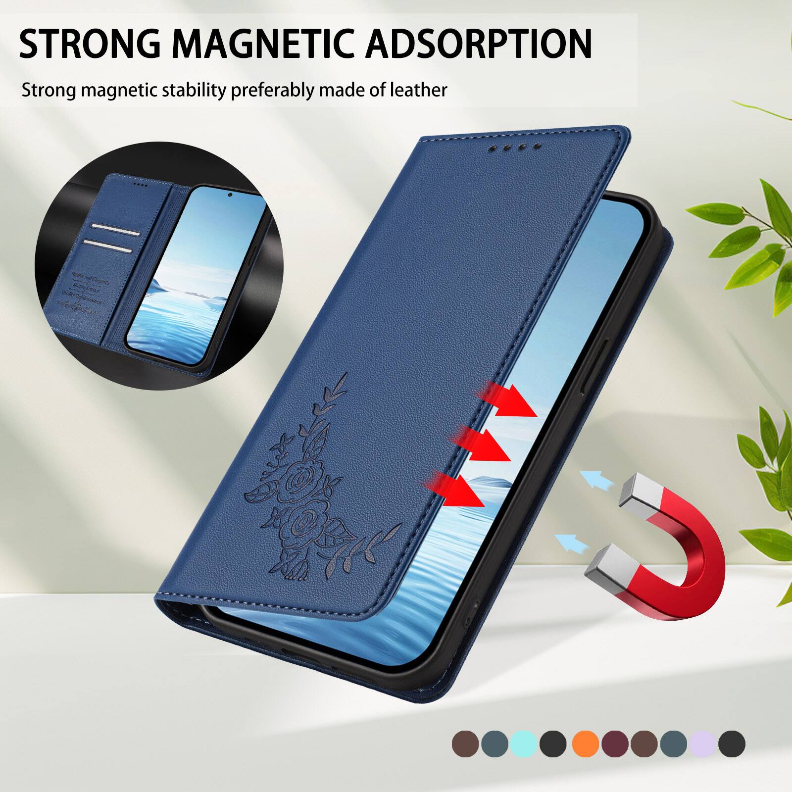 STRONG MAGNETIC ADSORPTION  
Strong magnetic stability preferably made of leather