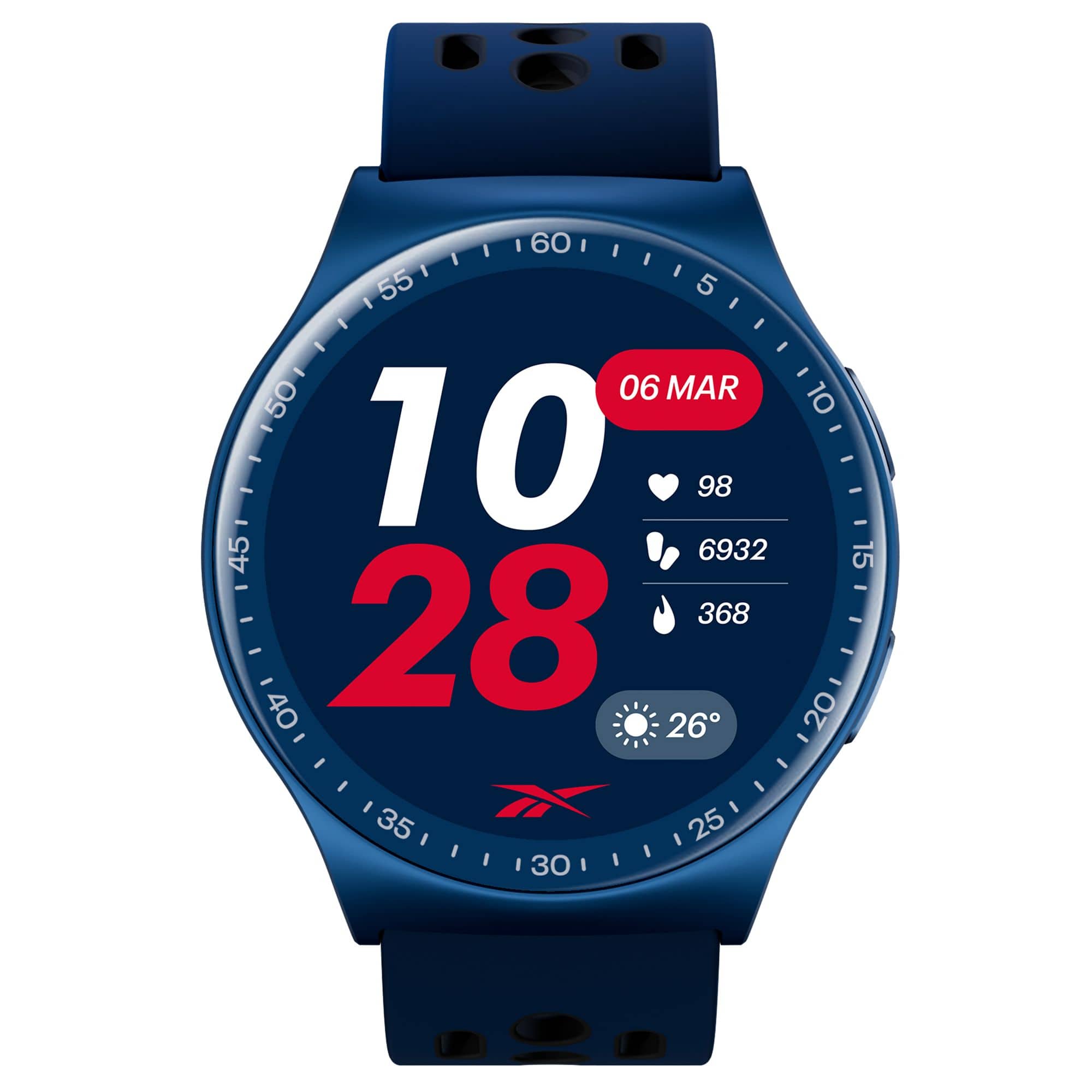 Reebok - PULSE Smartwatch with 1.43" AMOLED Display, 10-Day Battery Life, 80+ Sport Modes - Vector Blue - (2025)