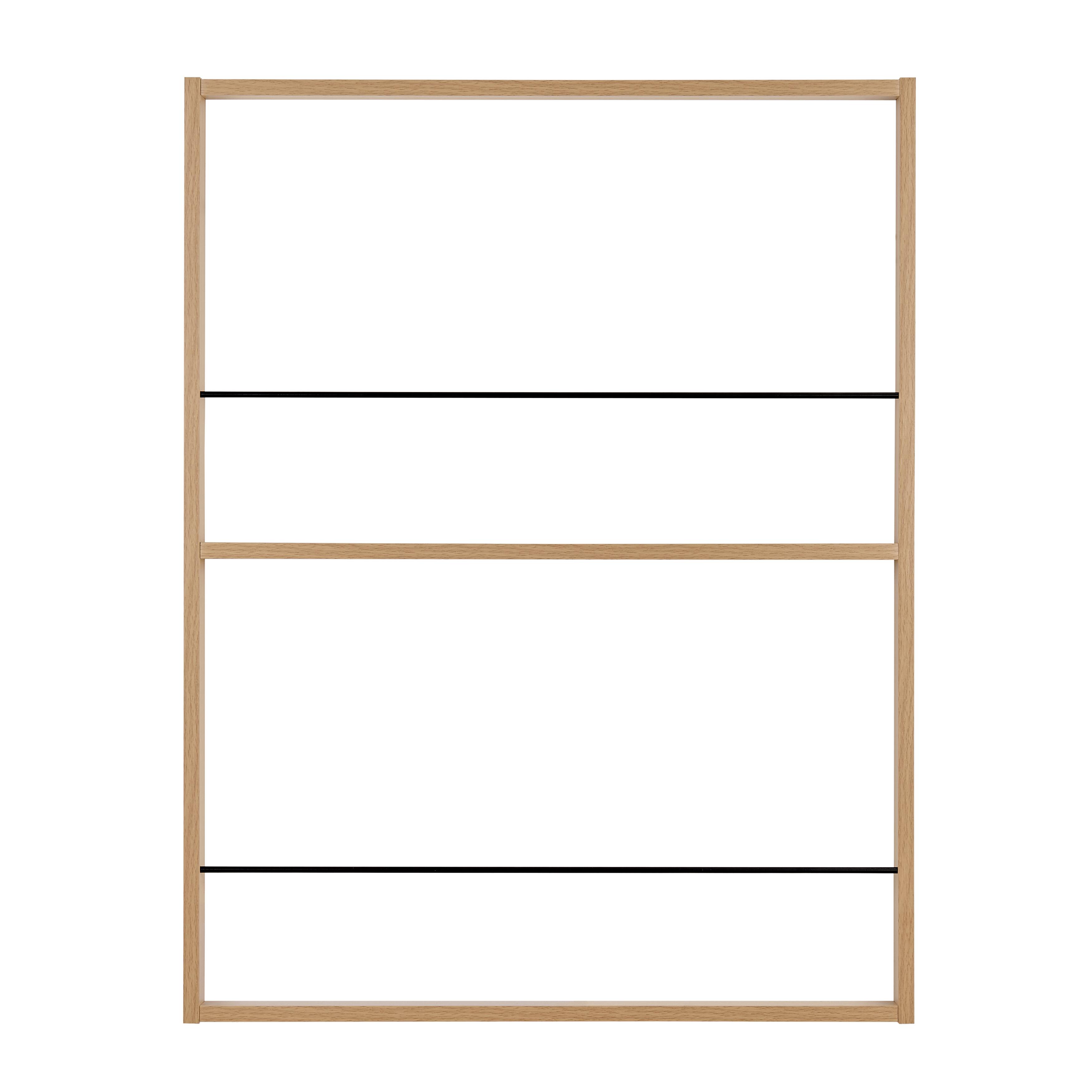 Danya B - Steiner Square Wall-Mount Kids Bookcase with Contrasting Black Rods - Beech