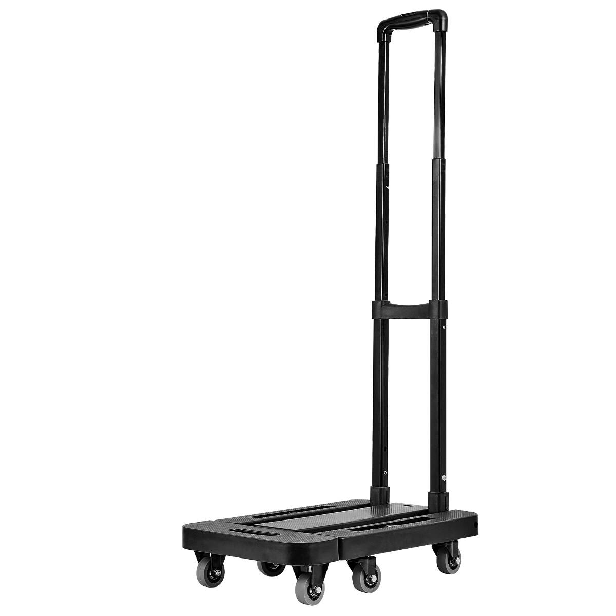 Alt View 4. Ropilly - Ropilly Folding Hand Truck with Expandable Base, 500 lb Capacity Cart, Steel Platform Dolly for Moving - Black.
