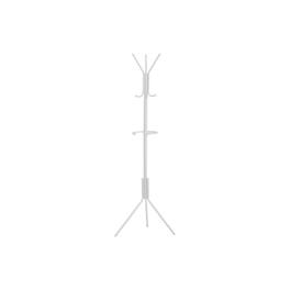 ALEXOUN - Coat Rack with Hall Tree - Free Standing, Hanging Bar, 6 Hooks, 68" Height, Grey Metal,Suitable for Entryway and Bedroom - White