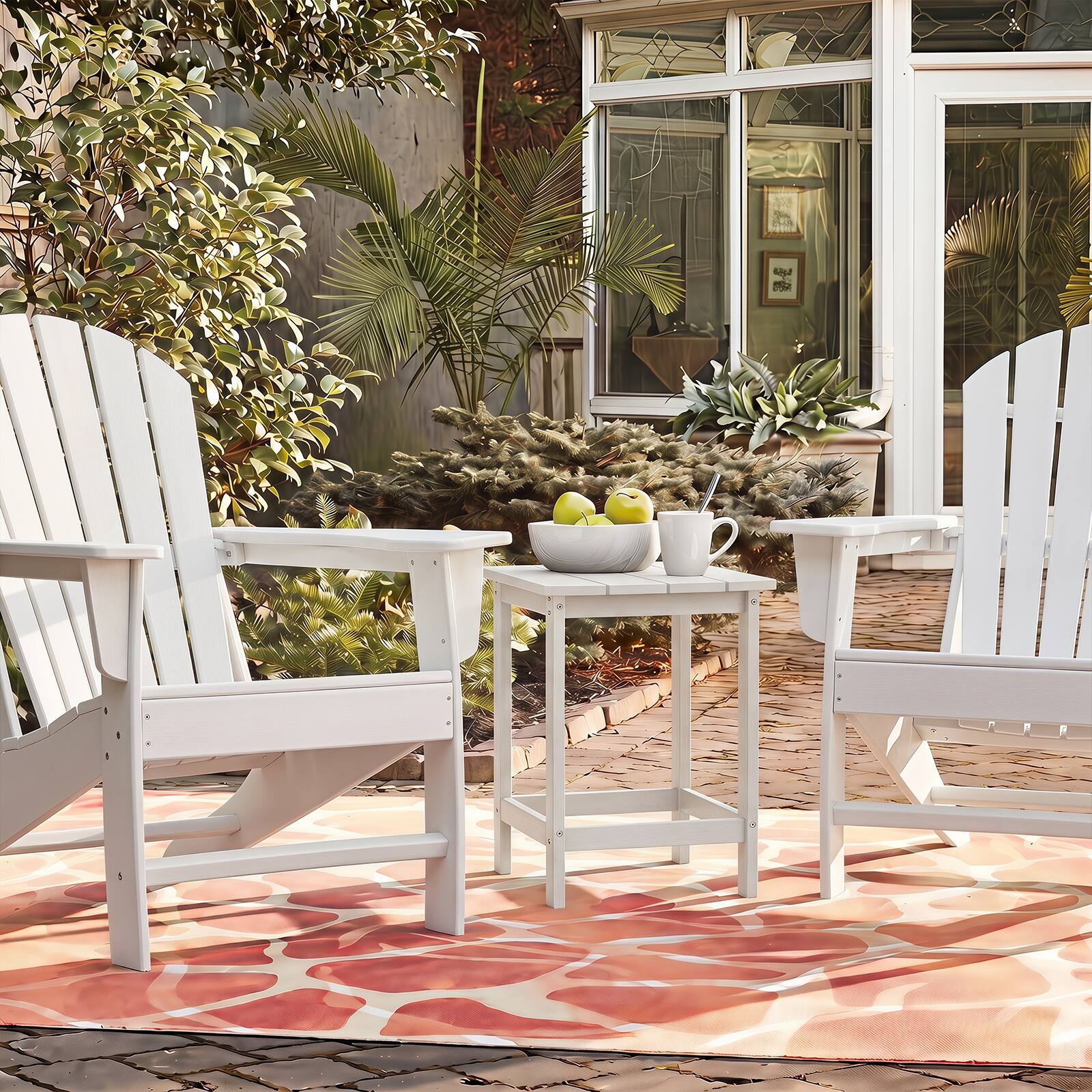 Alt View 7. Gymax - Gymax 2PCS 18'' Patio Adirondack Side Table Weather Resistant HDPE for Garden White - White.