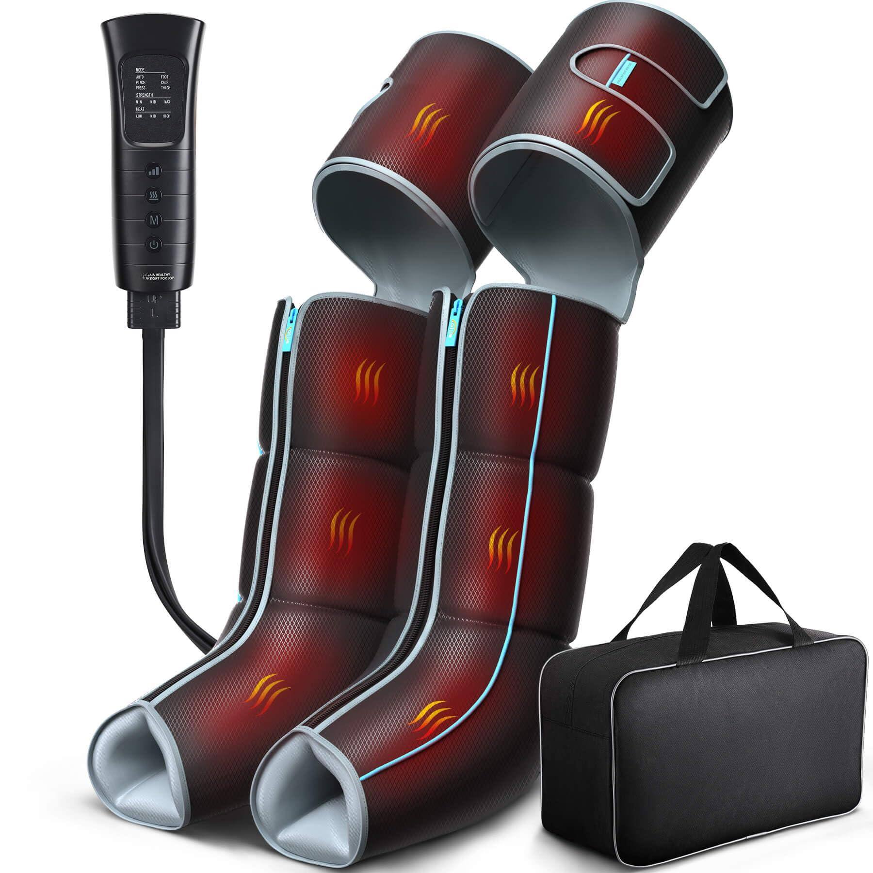 Front. Live At Space - Heated Leg Massager with Air Compression, 360° Wrap, 3 Heat 6 Modes 3 Intensities, Zipper Fit, 30min Auto Off - 642146674242.