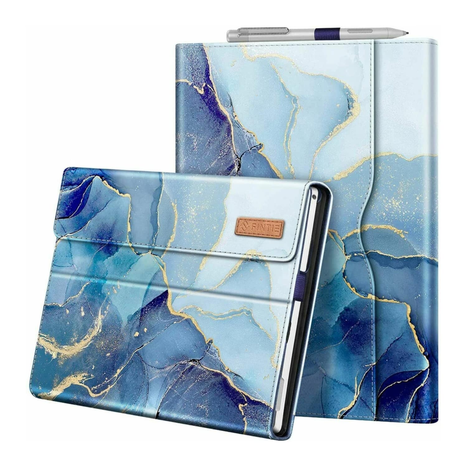 Stock Preferred - Premium PU Leather Folio Case for Microsoft Surface Pro 7 - Ocean Marble