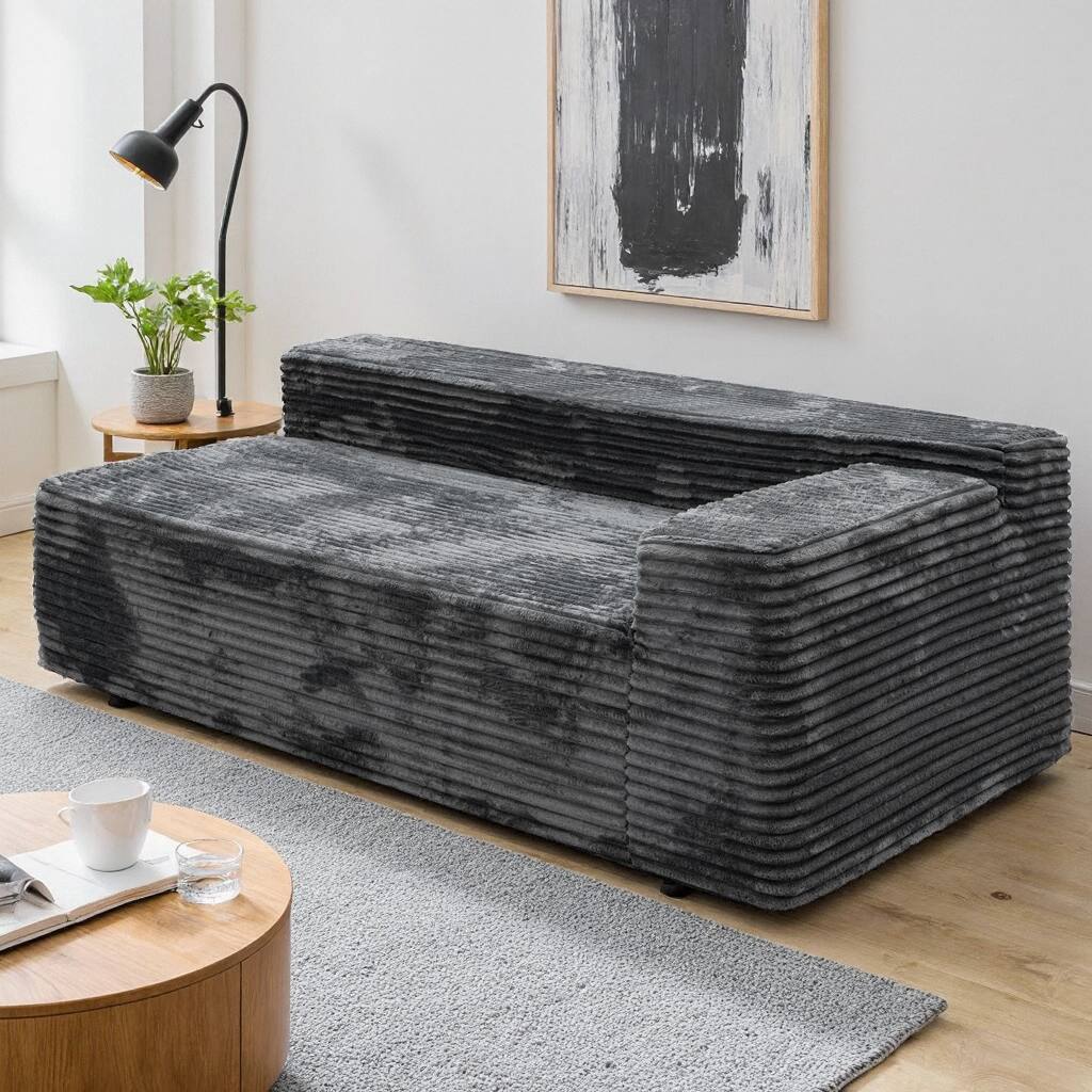 Back. Roomtec - Cloud Boneless Modular Sectional Sofa for Living Room - Grey.