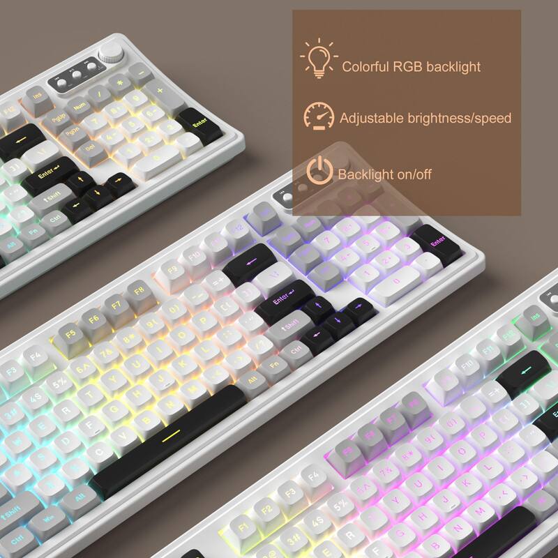 Colorful RGB backlight  
Adjustable brightness/speed  
Backlight on/off