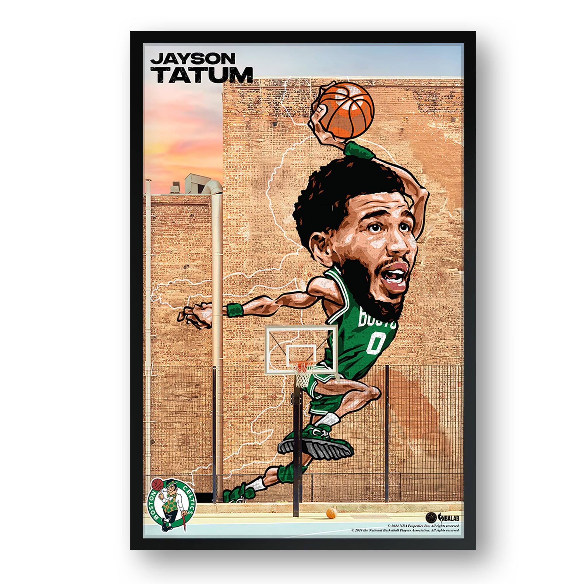 Jayson Tatum Boston Celtics Framed 14" x 20" Player Caricature Art