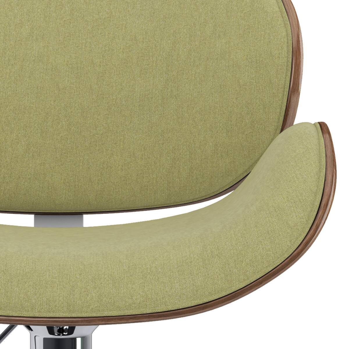 Alt View 5. Simpli Home - Marana Mid Century Modern 33 inch Bentwood Adjustable Swivel Bar Stool in Acid Green Polyester linen fabric - Acid Green.