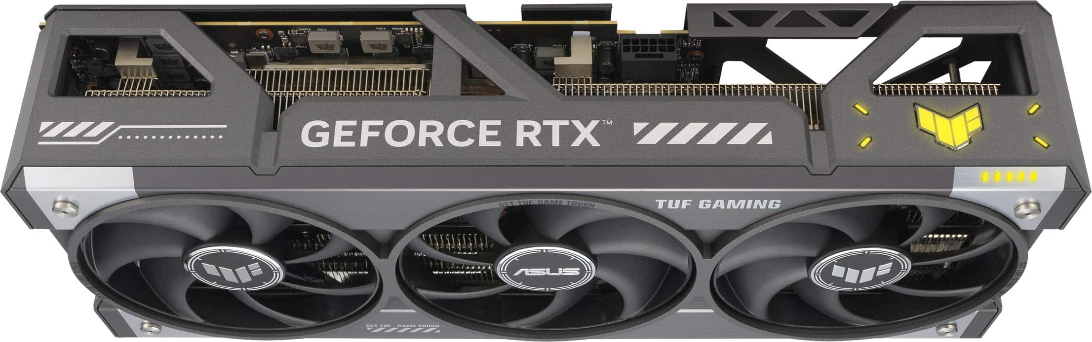 The text on the image reads: "GEFORCE RTX 2080 Ti The Ultimate Gaming GPU ASUS".
