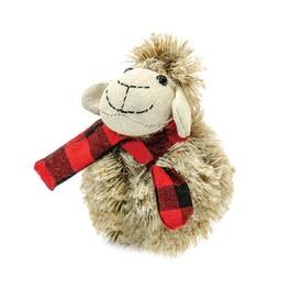 BreeBe - Plush Furry Sheep w/Red & Black Plaid Scarf Small - Multi