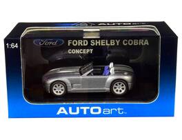 Ford Shelby Cobra Concept Tungsten Silver Metallic with Gray Stripes 1/64 Model Car by Autoart