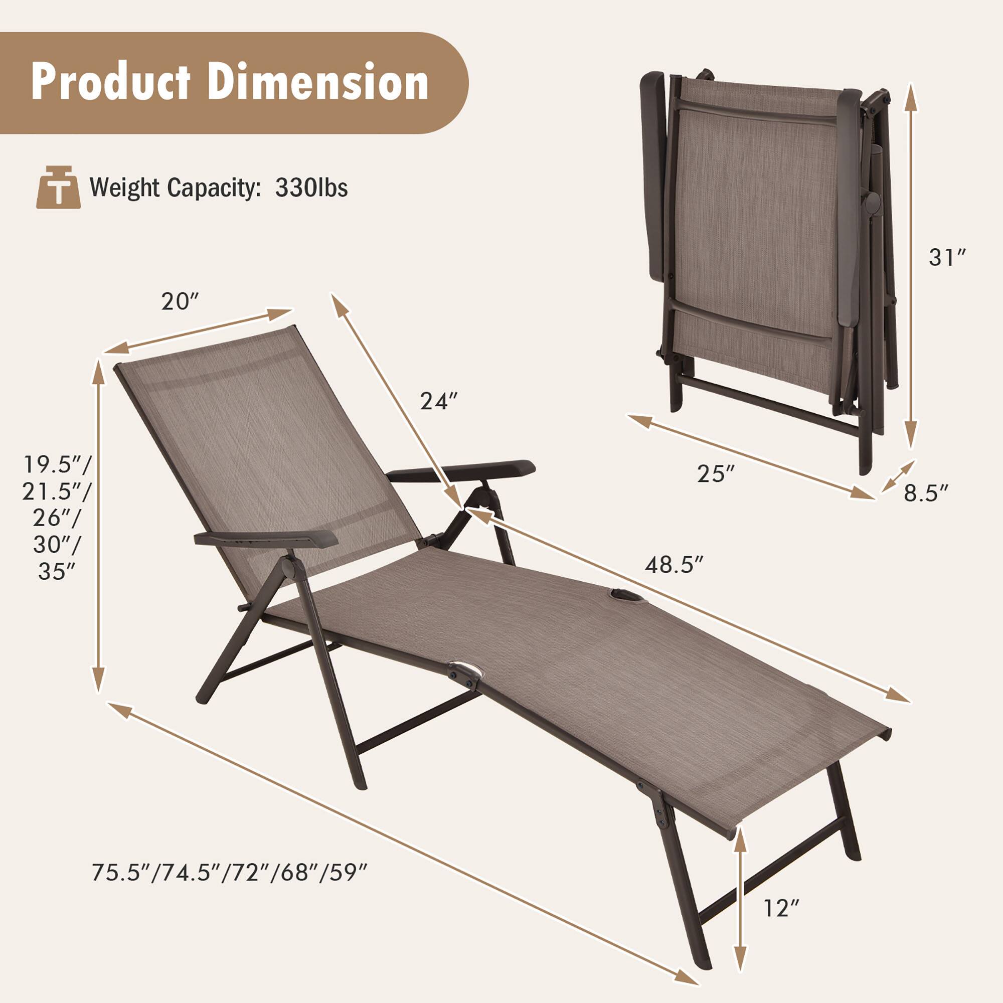 Product Dimension

Weight Capacity: 330lbs

- 20"
- 24"
- 19.5"/ 21.5"/ 26"/ 30"/ 35"
- 48.5"
- 75.5"/74.5"/72"/68"/59"
- 12"
- 25"
- 8.5"
- 31"