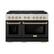 Front. ZLINE - 48 in. Wide 8 Burner Autograph Paramount Double Oven Dual Fuel Range with Black and Gold Accents (SDRZ-BLM-48-G) - Black.