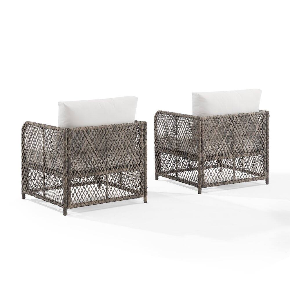 Back. Crosley Furniture - Granite Bay 2-Piece Wicker Outdoor Chair Set - 2 Chairs - Creme.