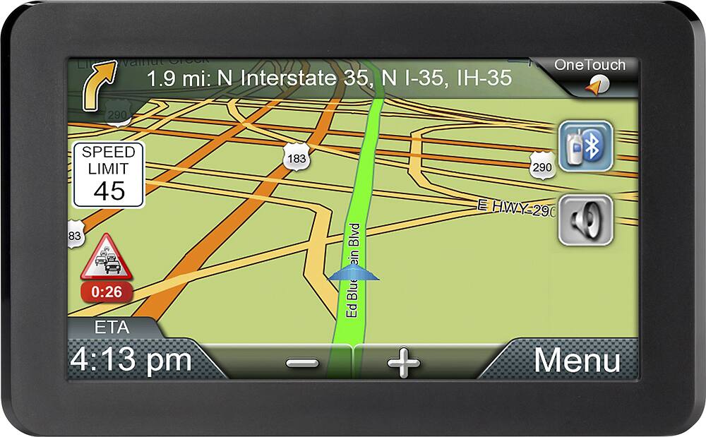 Front. Magellan - RoadMate 7" GPS with Built-in Bluetooth, Lifetime Map Updates and Lifetime Traffic Updates - Black/Silver.