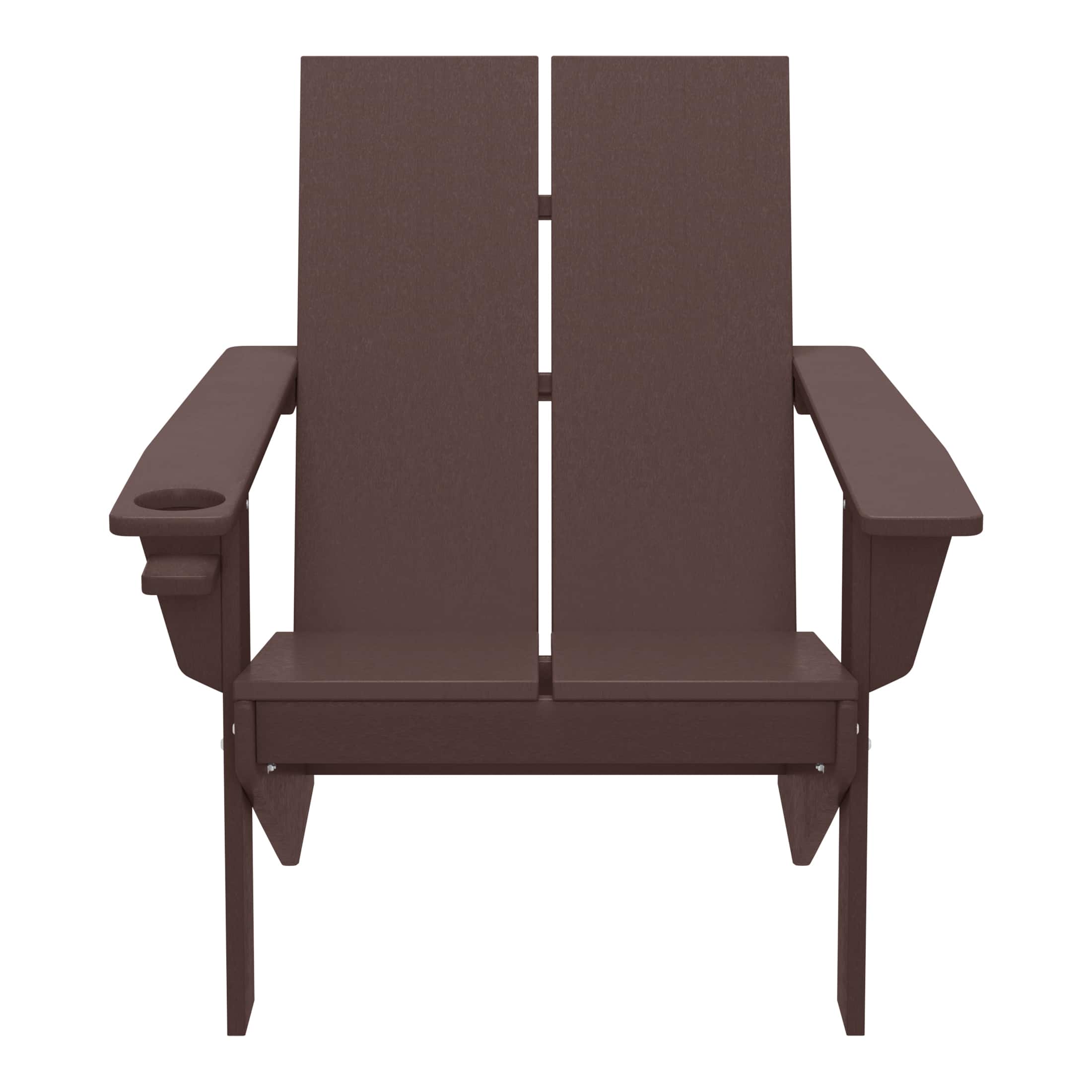 WestinTrends - Riviera Outdoor HDPE Modern Adirondack Chair with Cup Holder - Dark Brown price history on PriceWatchPro