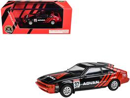 1984 Toyota Celica Supra #37 "ADVAN" Black and Red 1/64 Diecast Model Car by Paragon Models - Multicolor