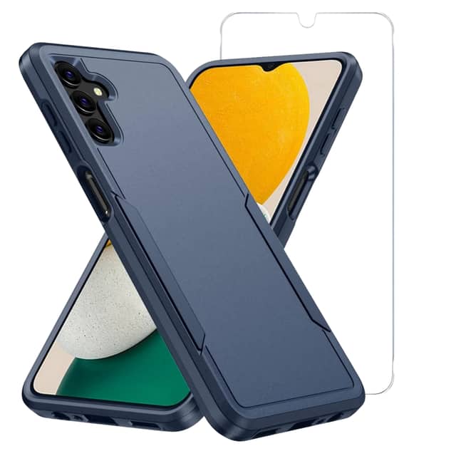 Front. Entronix - Entronix Galaxy A16 Bundle - Soft-Touch Dual-Layer Case with Clear Screen Protector - Blue.