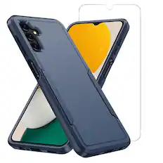 Front. Entronix - Entronix Bundle for Galaxy A16 - Soft-Touch Dual-Layer Case & 2 Clear Screen Protector - Blue.