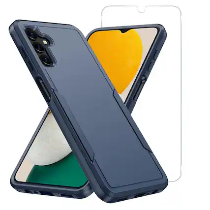 Front. Entronix - Entronix Galaxy A16 Bundle - Soft-Touch Dual-Layer Case with Clear Screen Protector - Blue.