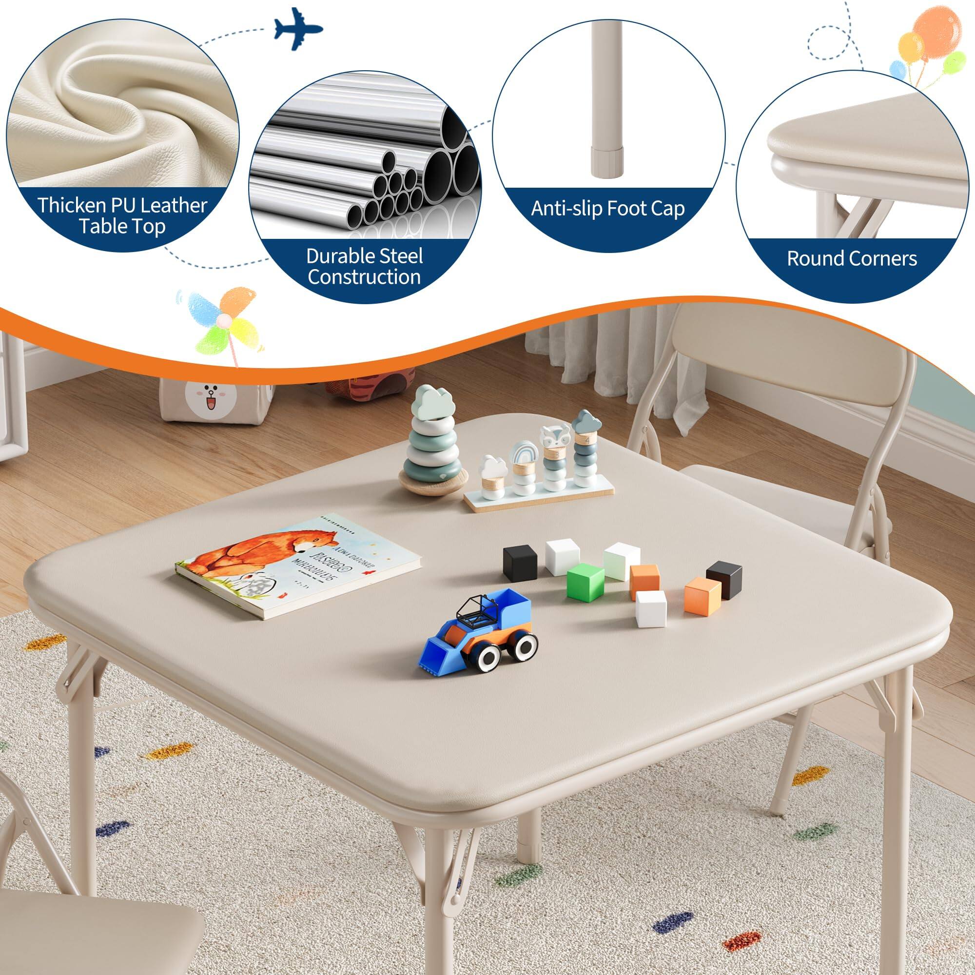 - Thickened PU Leather Table Top
- Durable Steel Construction
- Anti-slip Foot Cap
- Round Corners