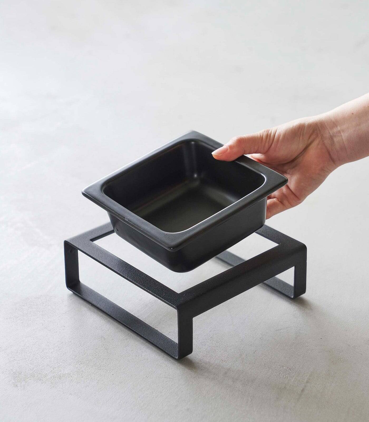 Alt View 2. Yamazaki Home - Single Pet Food Bowl - Steel + Ceramic - White.