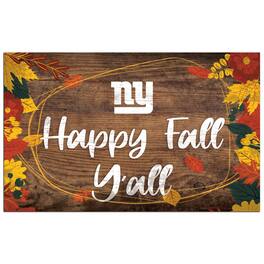 Fan Creations - New York Giants 11'' x 19'' Happy Fall Y'all Sign - Brown