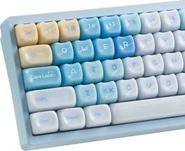 Womier - Jelly Jade Keycaps, Translucent Cute Ragdoll Cat Mao Profile Key caps for All US Layout Mechanical Keyboard - Blue