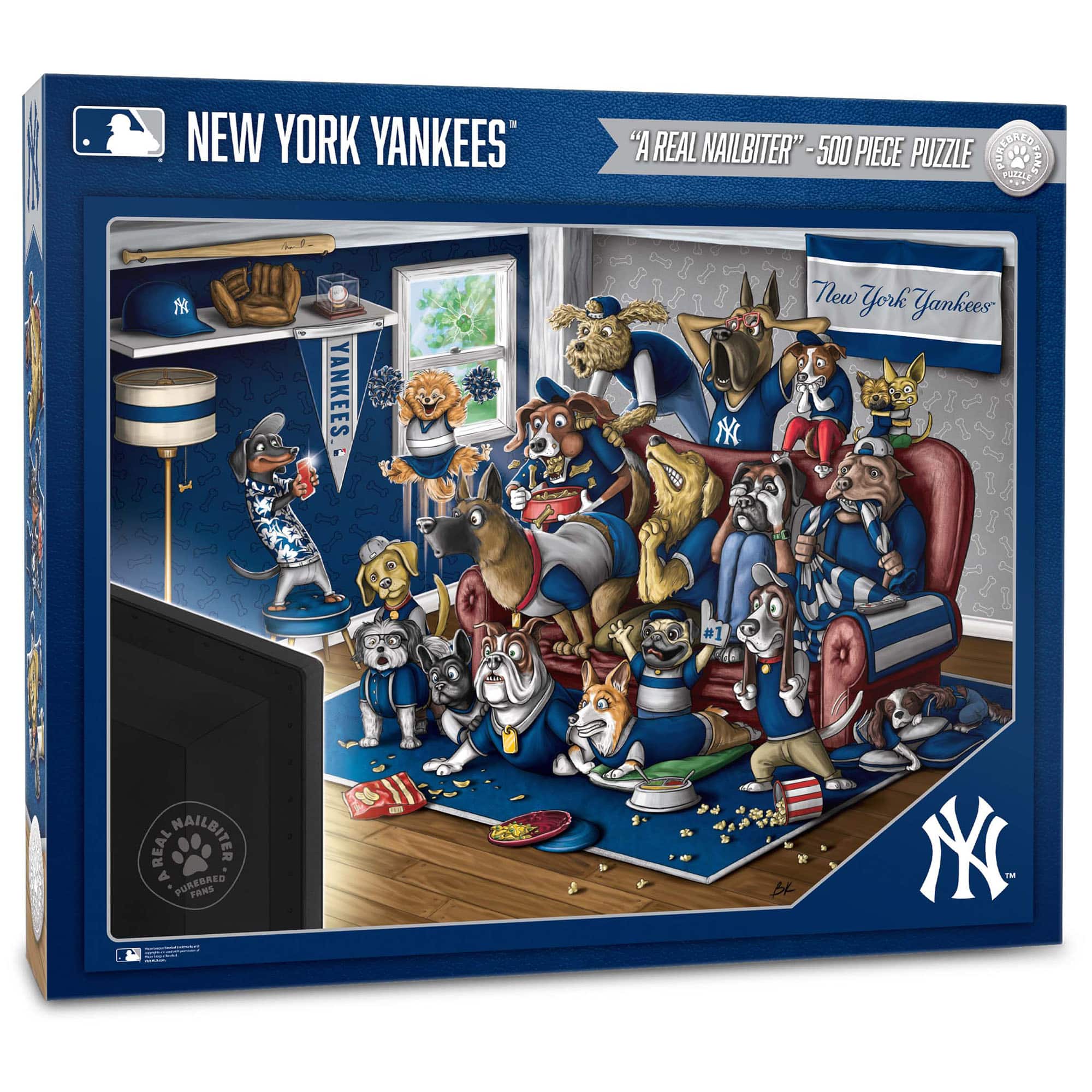 YouTheFan - New York Yankees Purebred Fans 18'' x 24'' A Real Nailbiter 500-Piece Puzzle - Multicolor