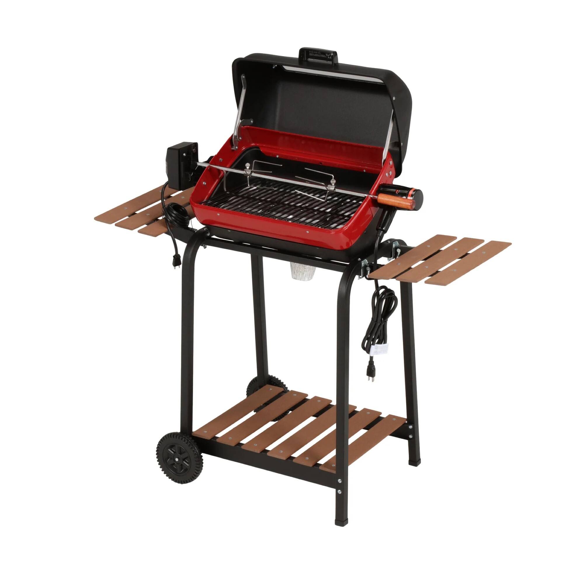 Alt View 1. Americana Grills - Americana 3-Zone Electric Tabletop BBQ Grill with Cart, Side Tables & Shelf.