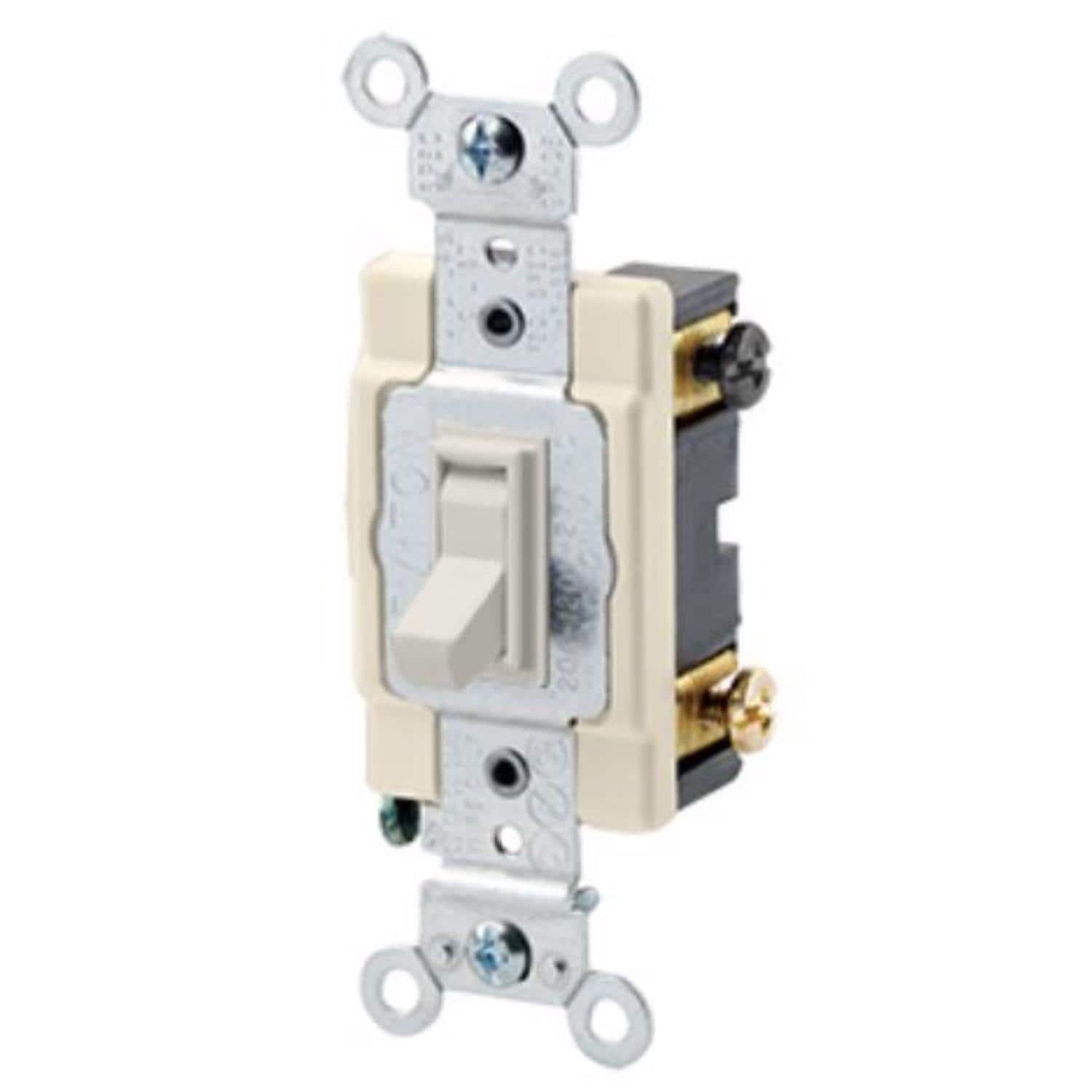 Leviton - 15 amps Toggle AC Quiet Switch 1 pk - Light Almond