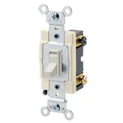 Front. Leviton - Leviton 15 amps Toggle AC Quiet Switch Light Almond 1 pk - Light Almond.