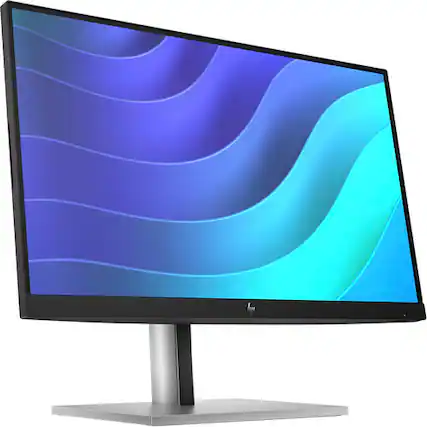 Front. HP - E22 G5 21.5" FHD IPS Monitor 16:9 75Hz 5ms GtG 1000:1 VESA Anti-Glare Height Adjustable DisplayPort & HDMI - Black / Silver.