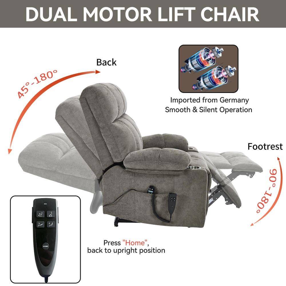 DUAL MOTOR LIFT CHAIR

- Back: 45°-180°
- Footrest: 0°-87°-06'

Imported from Germany
Smooth & Silent Operation

Press "Home", back to upright position