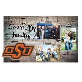 Fan Creations - Oklahoma State Cowboys 11" x 19" I Love My Family Clip Photo Frame - Multicolor