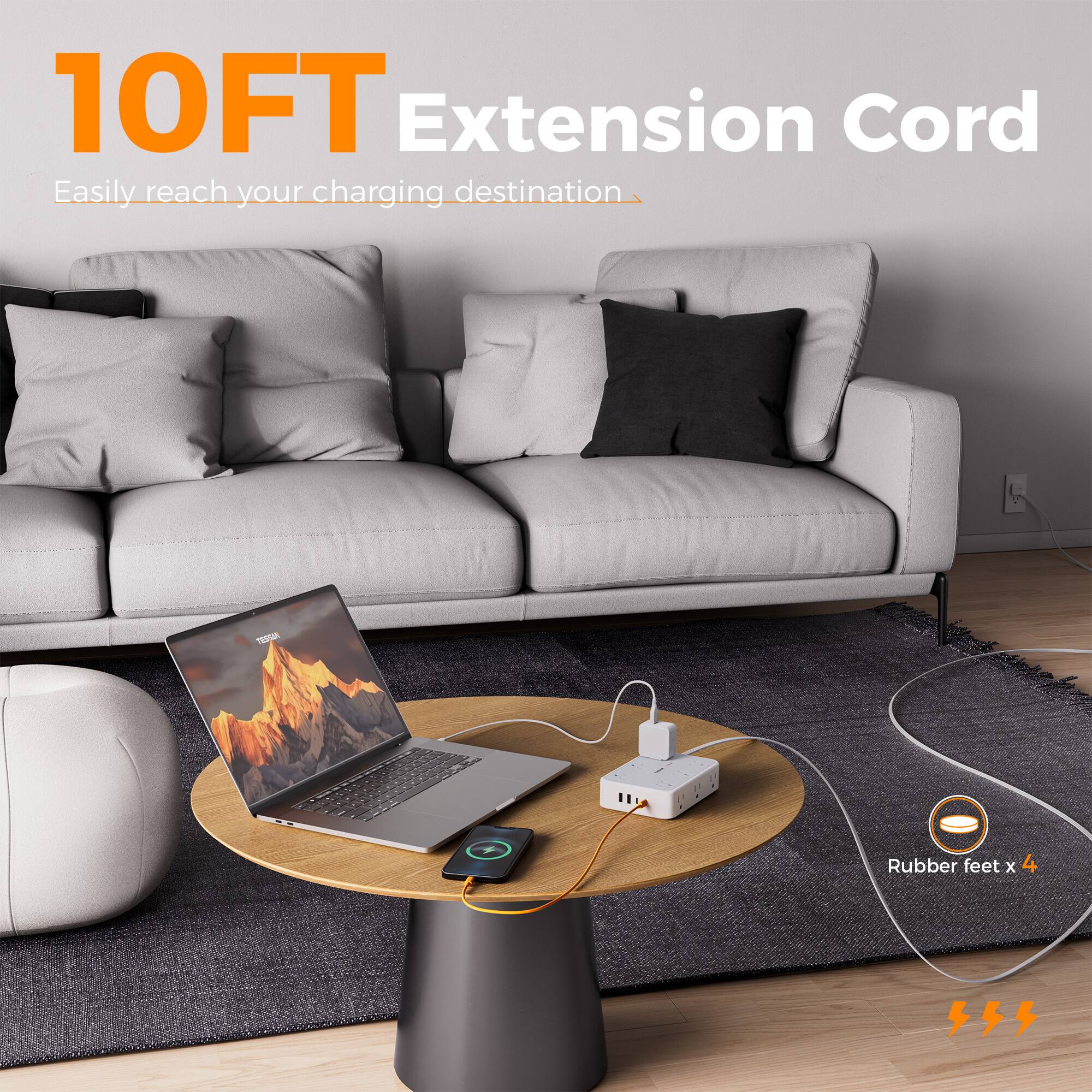 10FT Extension Cord  
Easily reach your charging destination.  

TEDANA  

Rubber feet x 4